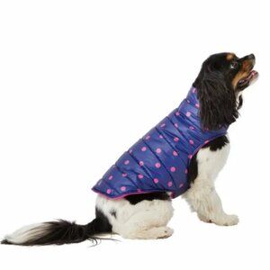 NWT TOP PAW Purple Pink POLKA DOT Girl DOG PUFFER VEST COAT JACKET XL
